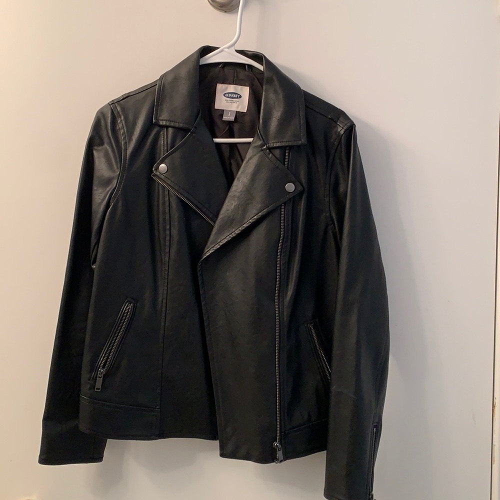Small black leather jacket